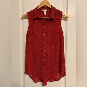 H&M Sleeveless Blouse in Red - Size 2